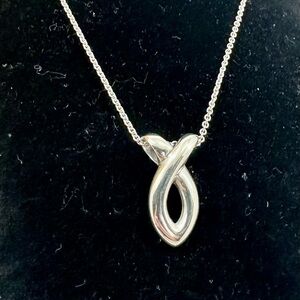 JAMES AVERY Sterling Silver Puffy Thick Ichthus Fish Pendant Necklace; RETIRED